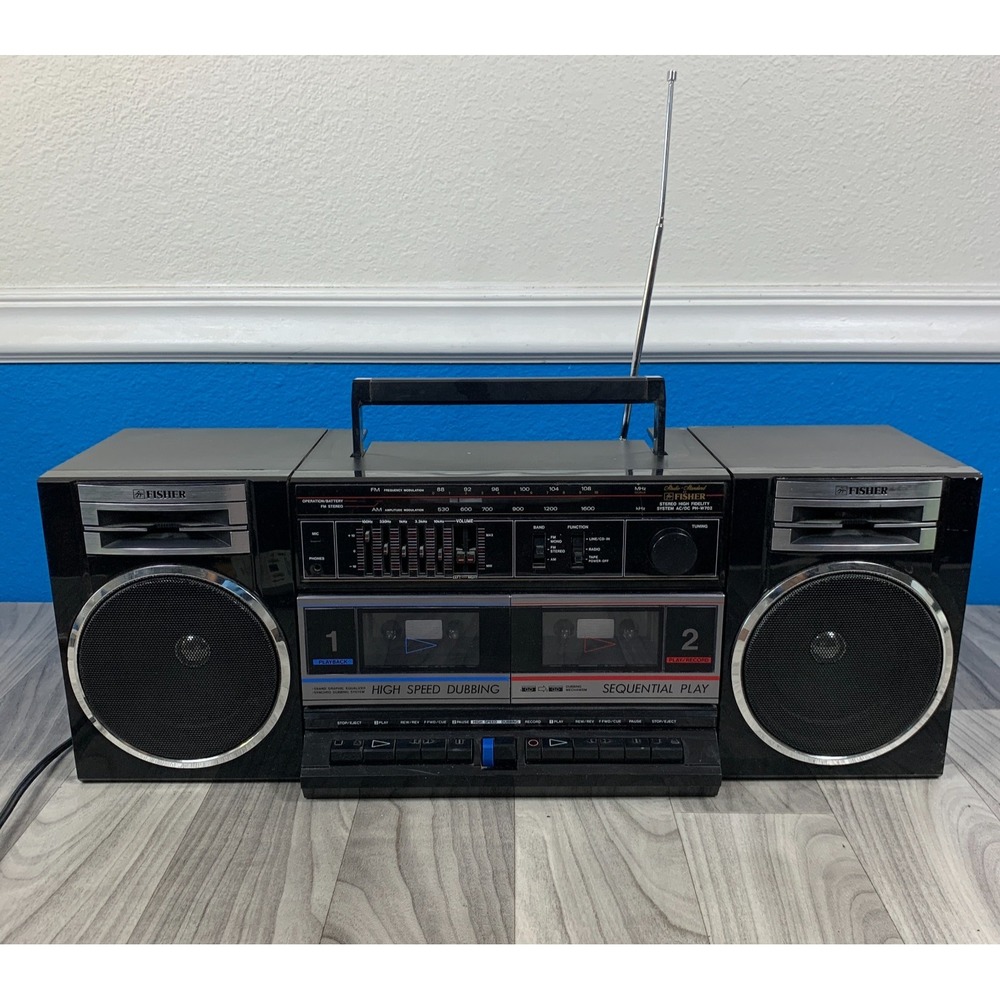 Fully Working Fisher HiFi Boombox Stereo Model PH-W702 READ